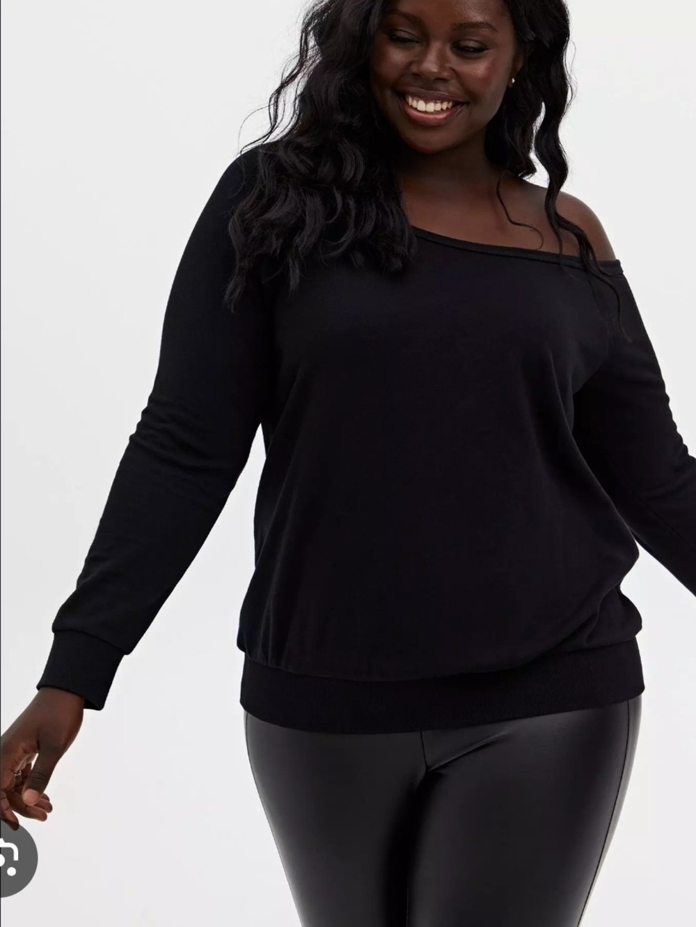 torrid Black Off-the-Shoulder Sweater